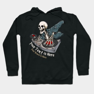 skeleton dj music illustration Hoodie